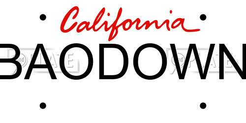 BAODOWN California License Plate