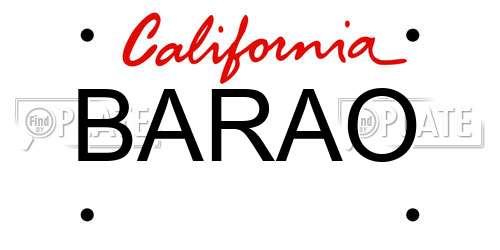 BARAO California License Plate