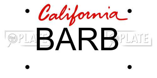 BARB California License Plate