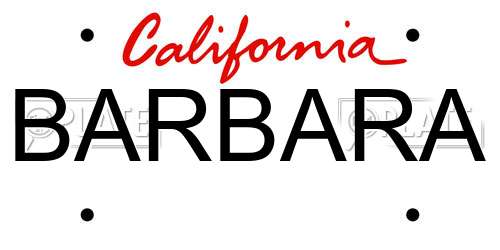 BARBARA California License Plate