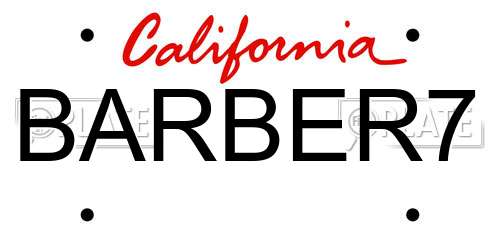 BARBER7 California License Plate