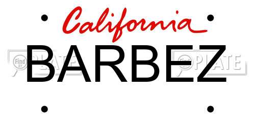 BARBEZ California License Plate