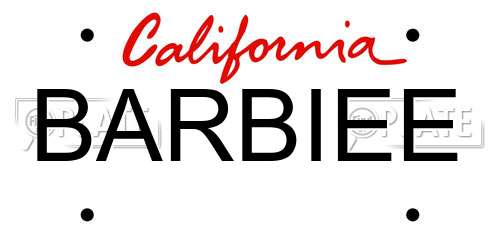 BARBIEE California License Plate