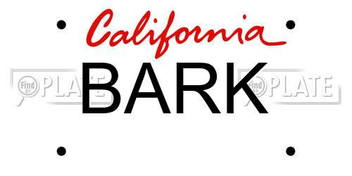 BARK California License Plate