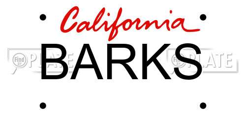 BARKS California License Plate