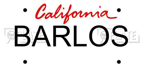 BARLOS California License Plate