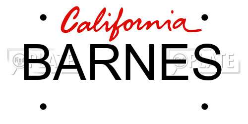 BARNES California License Plate