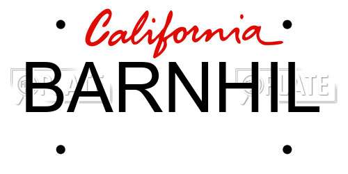 BARNHIL California License Plate