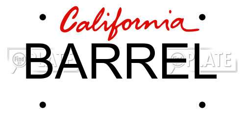 BARREL California License Plate