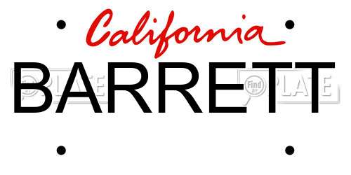 BARRETT California License Plate