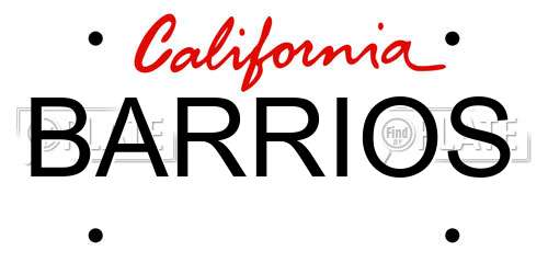 BARRIOS California License Plate