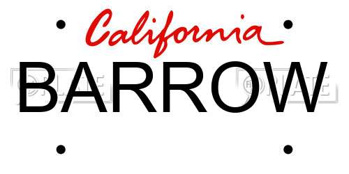 BARROW California License Plate