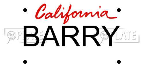 BARRY California License Plate