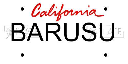BARUSU California License Plate