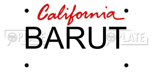 BARUT California License Plate
