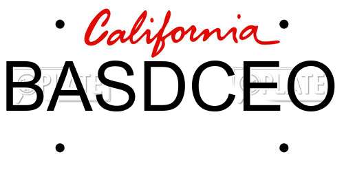 BASDCEO California License Plate