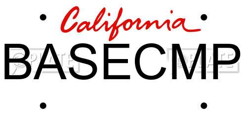 BASECMP California License Plate