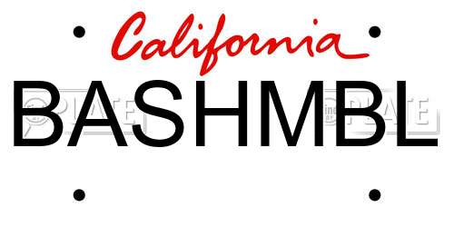 BASHMBL California License Plate