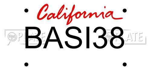 BASI38 California License Plate