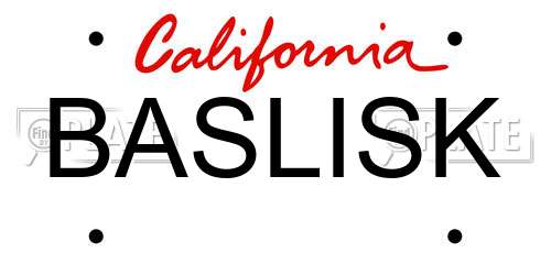 BASLISK California License Plate