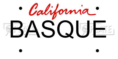 BASQUE California License Plate