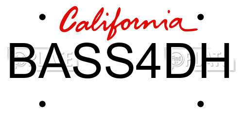 BASS4DH California License Plate