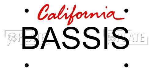 BASSIS California License Plate