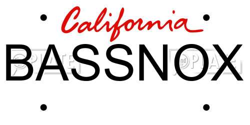BASSNOX California License Plate