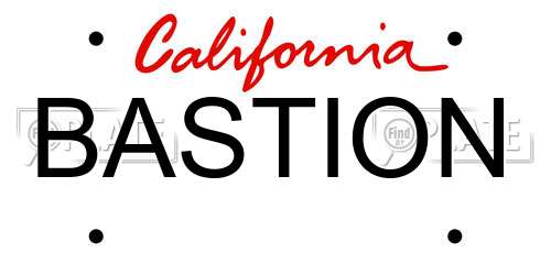 BASTION California License Plate
