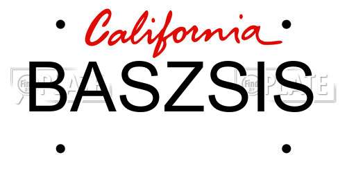 BASZSIS California License Plate