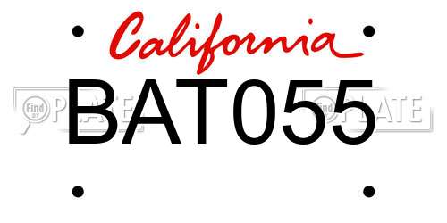 BAT055 California License Plate