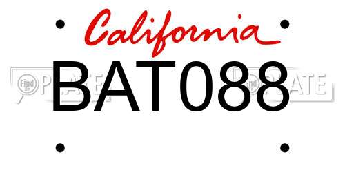BAT088 California License Plate
