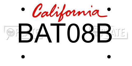 BAT08B California License Plate