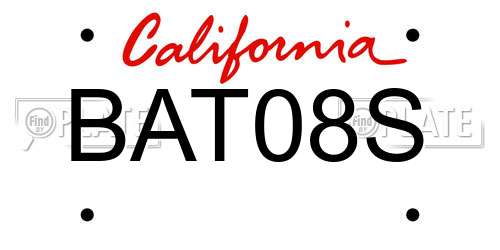 BAT08S California License Plate