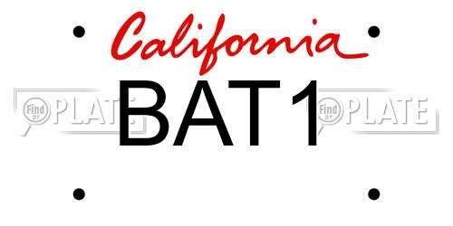 BAT1 California License Plate