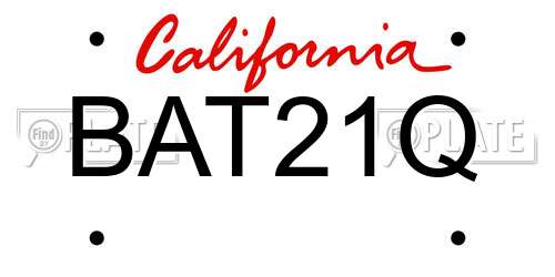 BAT21Q California License Plate