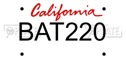 BAT220 California License Plate