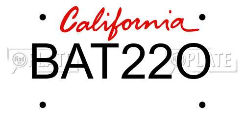 BAT22O California License Plate