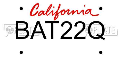 BAT22Q California License Plate