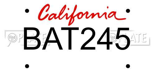 BAT245 California License Plate