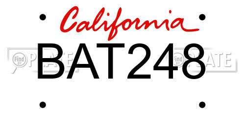 BAT248 California License Plate
