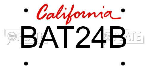 BAT24B California License Plate