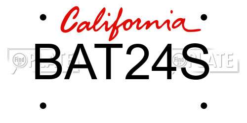 BAT24S California License Plate