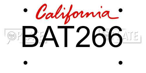 BAT266 California License Plate