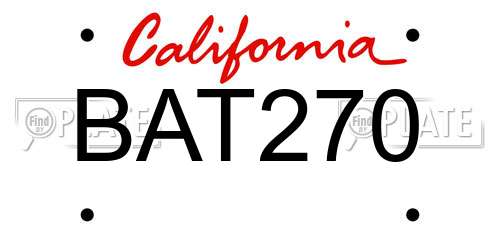 BAT270 California License Plate