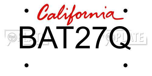 BAT27Q California License Plate