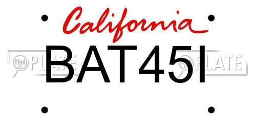 BAT45I California License Plate