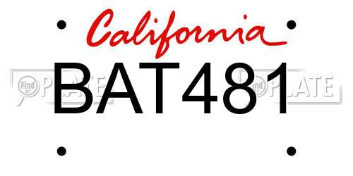 BAT481 California License Plate
