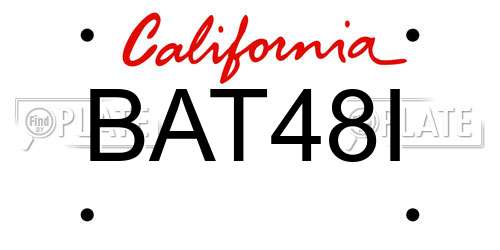 BAT48I California License Plate