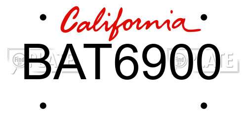 BAT6900 California License Plate